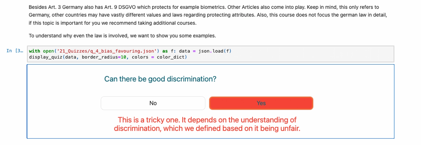 Jupyter Quiz example