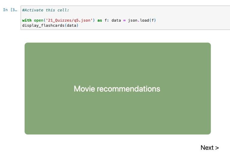 Jupyter Quiz example