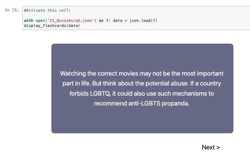 Jupyter Quiz example