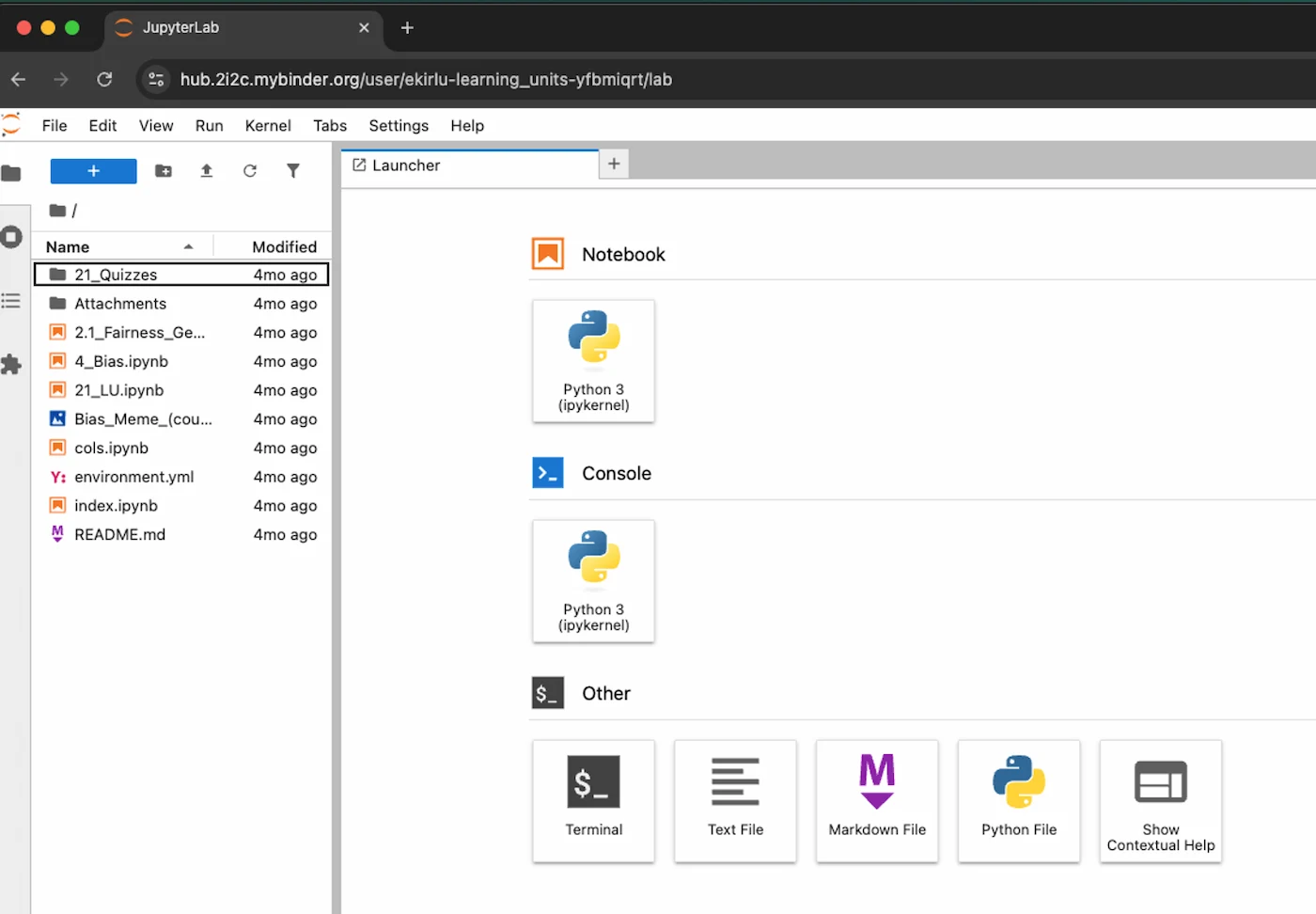 Jupyter Quiz example